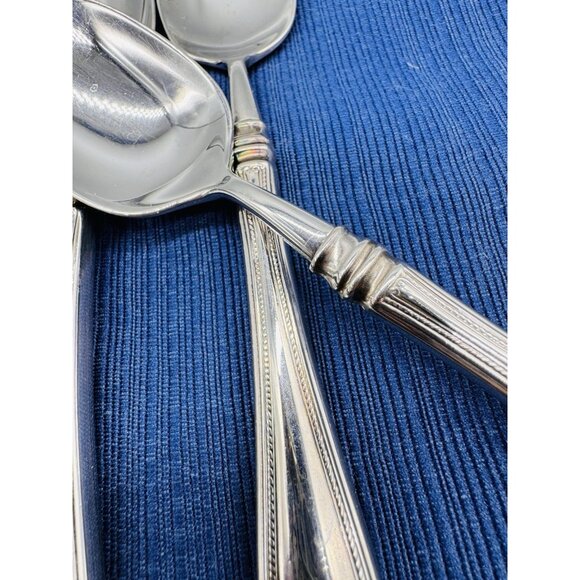 Oneida SHERATON Teaspoon Glossy Cube Mark Stainless Flatware 6.5" Lot of 4 - Picture 2 of 6